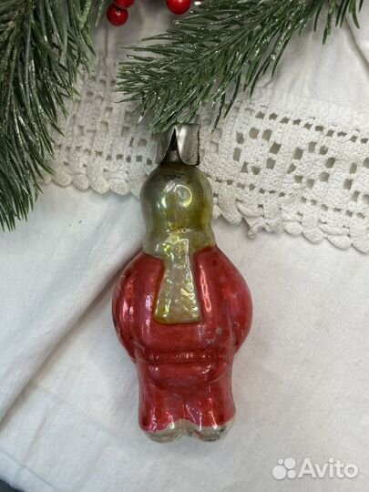 Елочная игрушка мальчик В шарфе СССР (сзр)