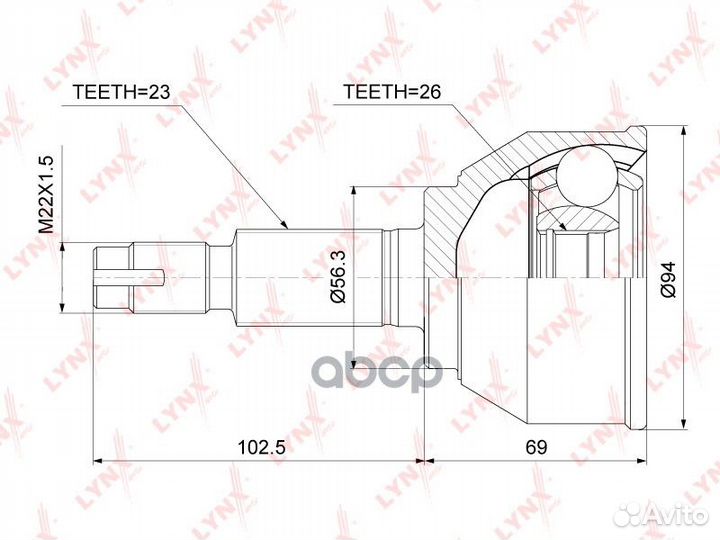 Шрус наружный nissan Juke 1.6 2WD 10 CO3777 LY