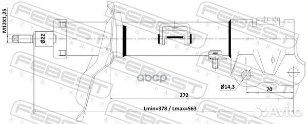 Амортизатор передний левый gas.twin tube citroen