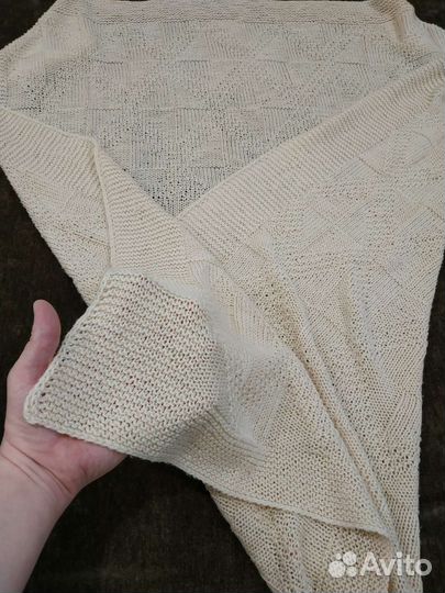 Легкое вязаное одеяло плед 110*130