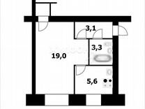 1-к. квартира, 32 м², 5/5 эт.