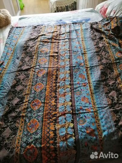 Отрез ткани натуральный штапель с люрексом Турция