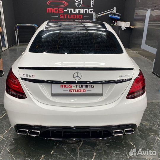 Диффузор+насадки 2019+ 63 AMG Mercedes C-class 205