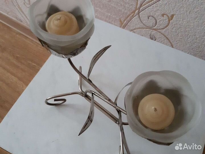 Подсвечник Роза,двухрожковый