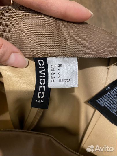 Кожаные брюки H&M женские