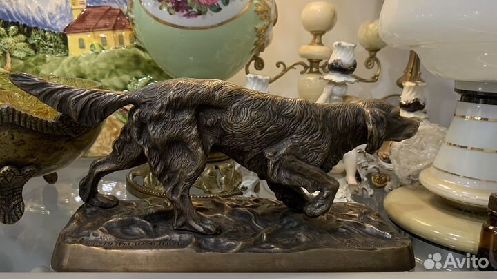 Бронзовая скульптура Сеттер, охотничья собака