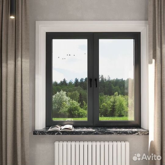 Классическое двухстворчатое окно ALT W72 1600х1600