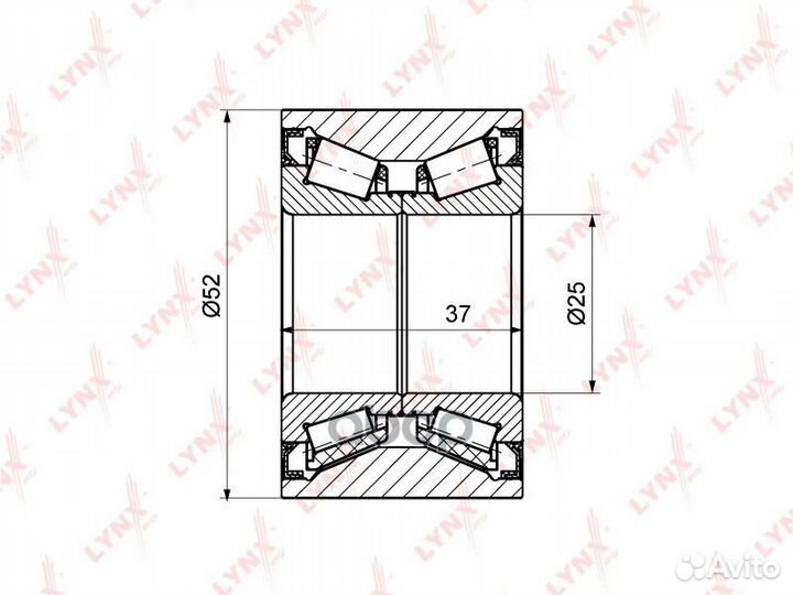 Подшипник ступицы задний (37x25x52) подходит дл