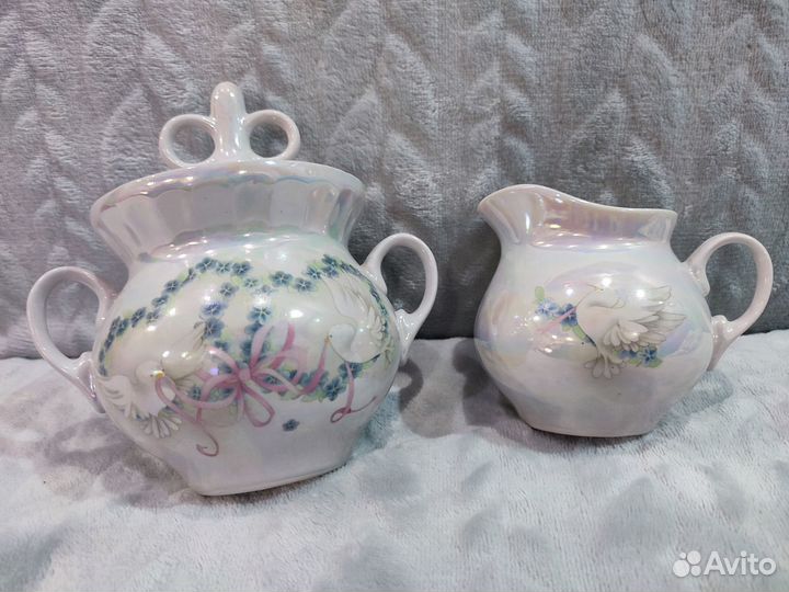 Сахарница и сливочник перламутровые (СССР)