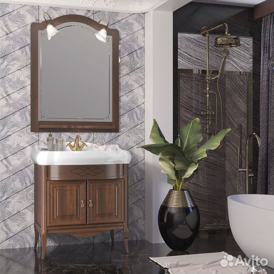 Зеркало Opadiris Лоренцо 80 светлый орех с выкл