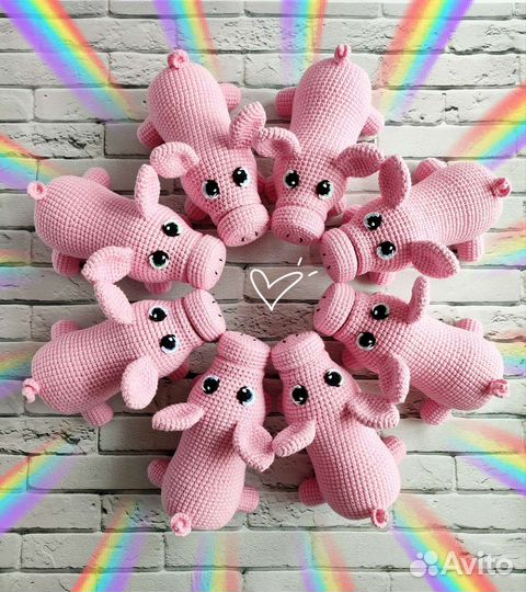 Вязаный поросенок, хрюшка, развивающие игрушки