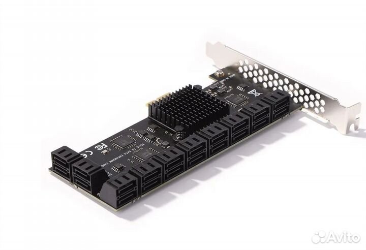 Контроллер PCI-E 1X на 20 Port SATA3.0