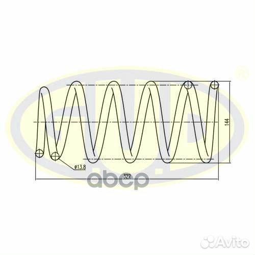 Пружина подвески renault logan 1.6 04- передняя