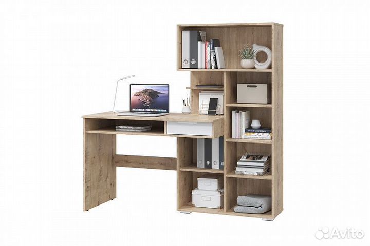 Компьютерный стол Бэйсик уни, дуб бунратти/белый