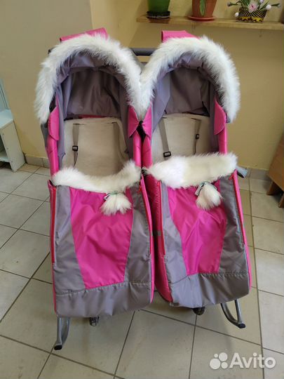 Санки-коляска для двойни