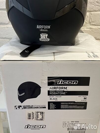 Мотошлем icon airform black/matt (57-58 M)