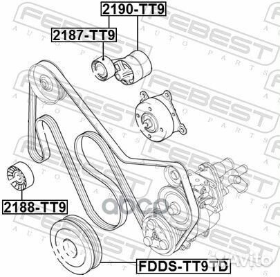 Ролик натяжителя febest 2187-TT9 2187TT9 Febest