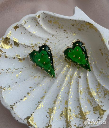 Стильные серьги/ модные серьги сердечки