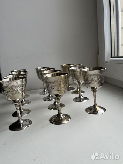 12 посеребренных рюмок Германия