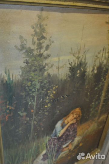 Картина маслом На Холсте Аленушка 1950 е