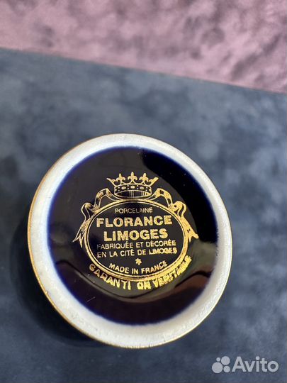 Ваза фарфор кобальт Limoges France