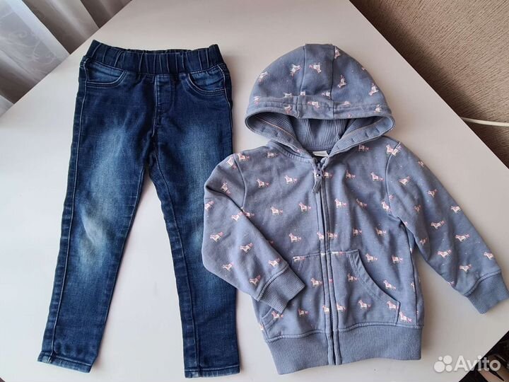Джинсы и кофта комплектом на девочку 104