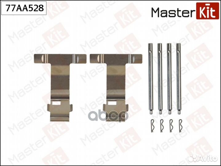 Комплект установочный тормозных колодок 77AA528