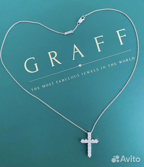 Золотой крест Graff 1.09 ct 4 гр