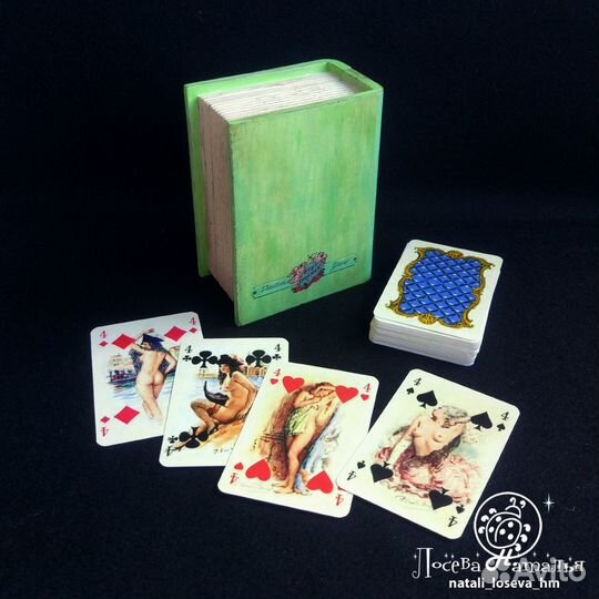 Винтажные игральные карты Казанова в шкатулке