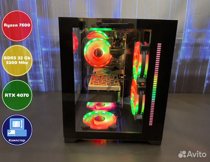 Игровой пк AMD7600-RTX4070-32DDR5-OKN495071268-A620
