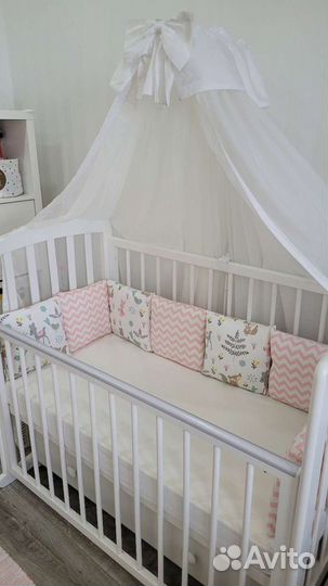 Бортики+покрывало/одеяло в детскую кроватку