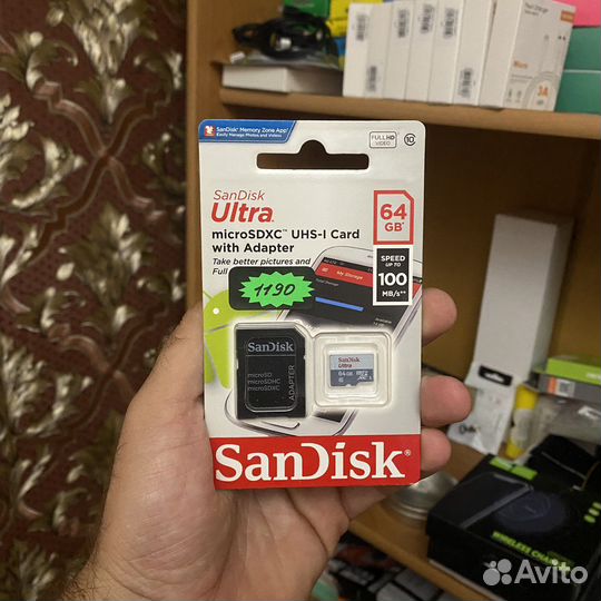 Карта памяти MicroSD SanDisk 64GB