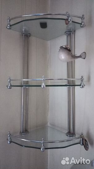 Полка настенная угловая стеклянная