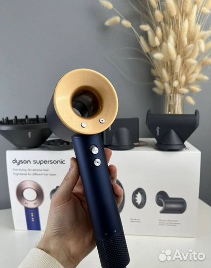 Фен Dyson Supersonic HD08 Сине-золотой