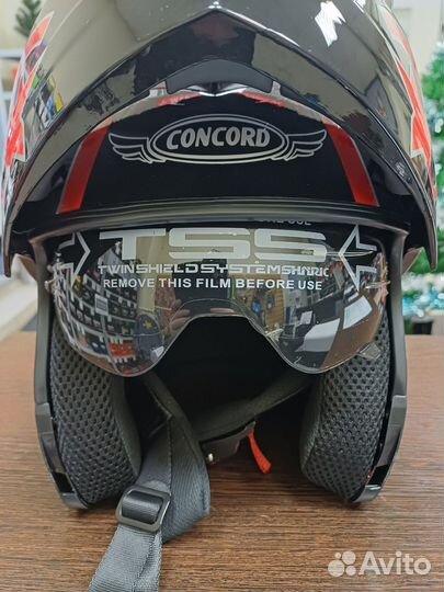 Шлем модуляр с двойным визором concord