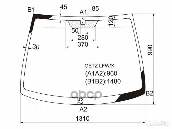 Стекло лобовое hyundai getz/click 3/5D 02-10 GE