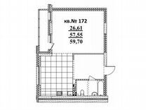 Квартира-студия, 59,7 м², 5/17 эт.