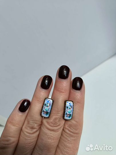 Серьги финифть СССР