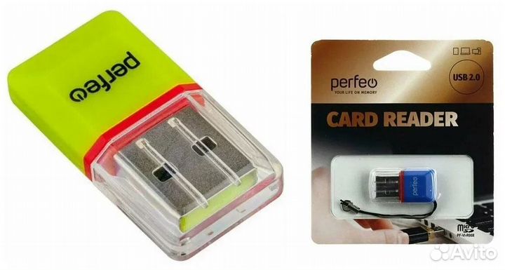 Картридер Perfeo Micro SD, (PF-VI-R008 Green) зеле