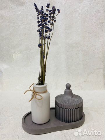 Подарочный набор из гипса, вазочка, шкатулка