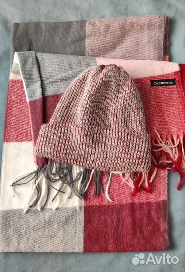 Шапка и палантин шерсть новые