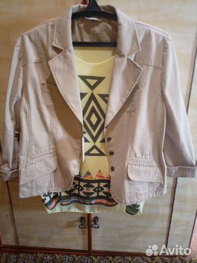 Пиджак лен и блузка новое
