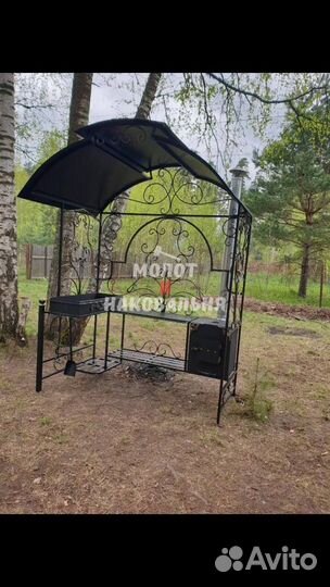 Мангал с печью под казан