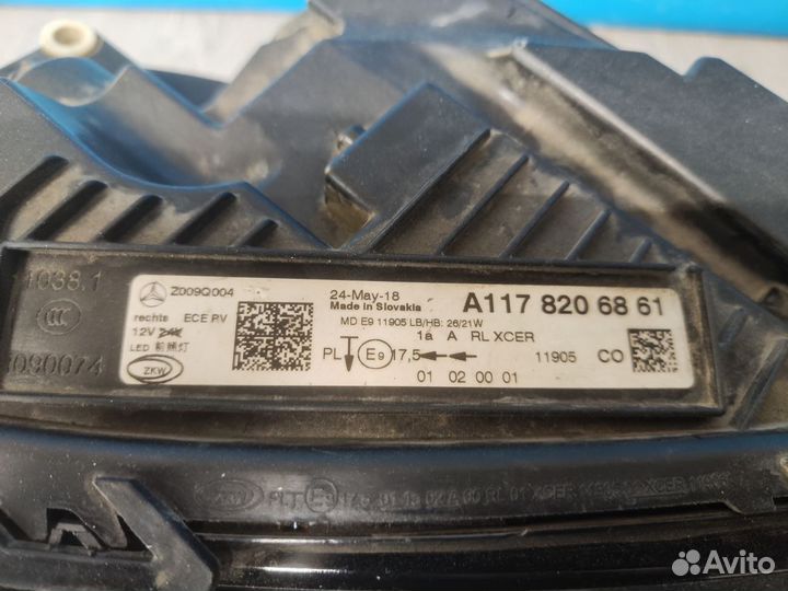 Фара правая Mercedes CLA class С117 2013