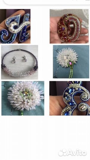 Броши ручной работы в ассортименте (3 фото)