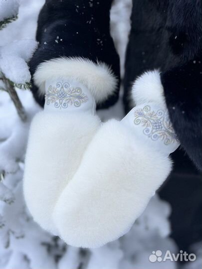 Варежки женские норковые