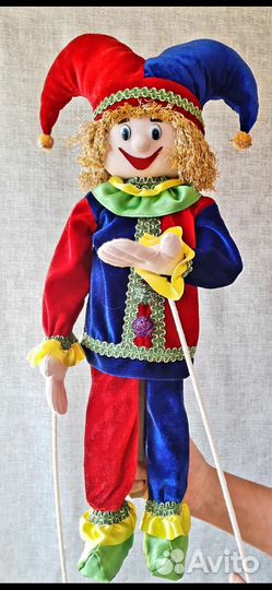 Кукла тростевая (Скоморох) для кукольного театра