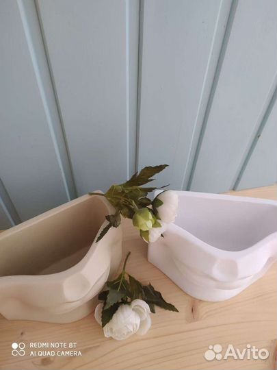 Кашпо органайзер губы Давида. Бетонные изделия. Бе