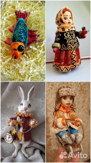 Ватные елочные игрушки