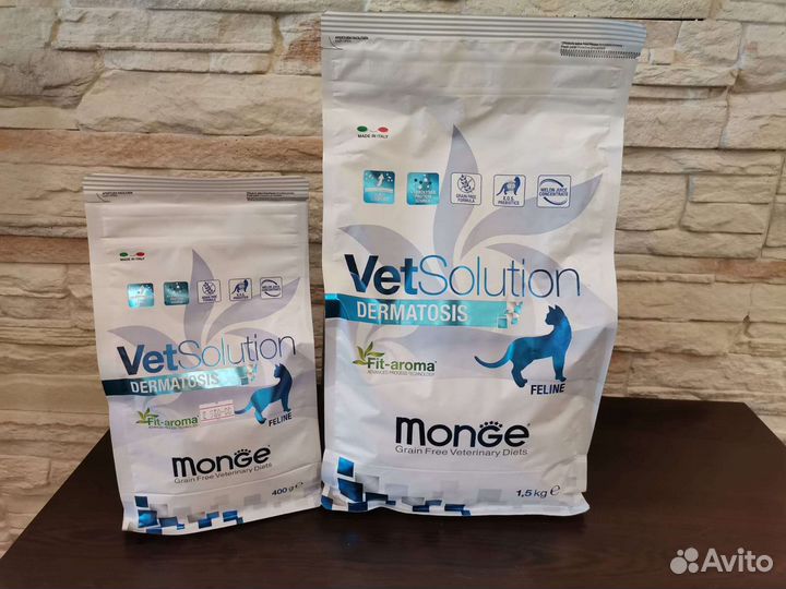 Корм для кошек Monge Dermatosis 1,5кг, 400г